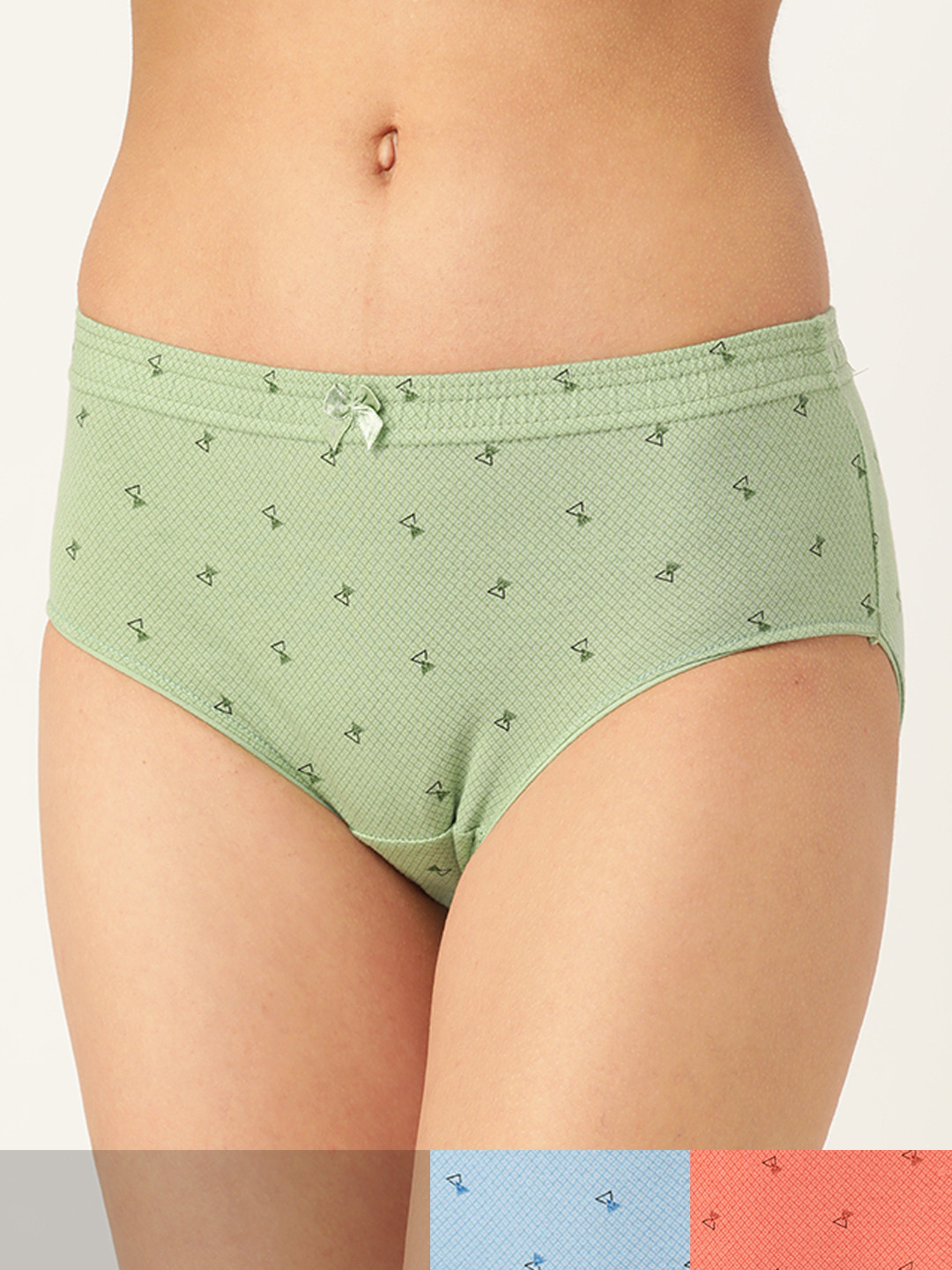 

Lady Lyka Pack Of 3 Printed Pure Cotton Hipster Briefs SILVER-SPICE-3-Multi, Peach