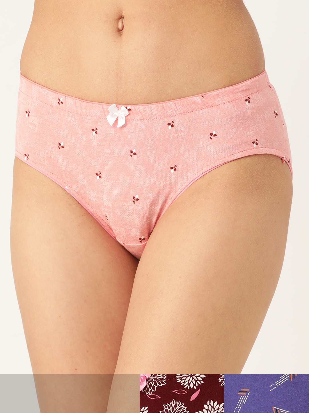 

Lady Lyka Pack Of 3 Printed Pure Cotton Hipster Briefs AMINANCE-9-Multi, Blue