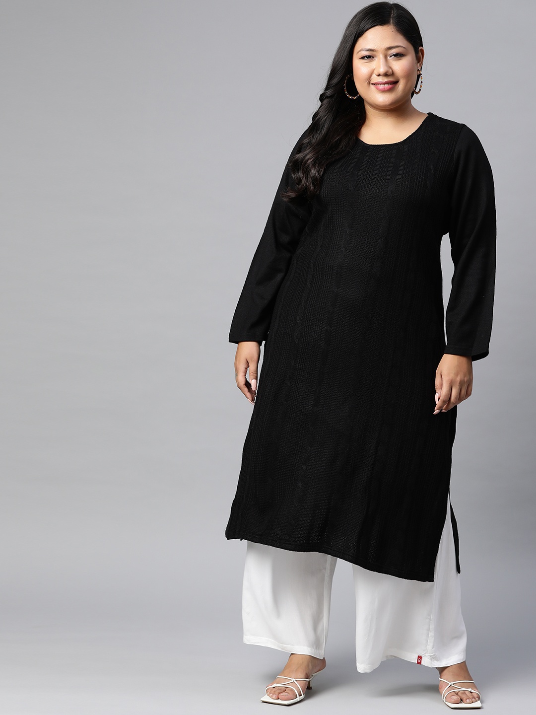 

Rangriti Women Black Self-Design Acrylic Kurta