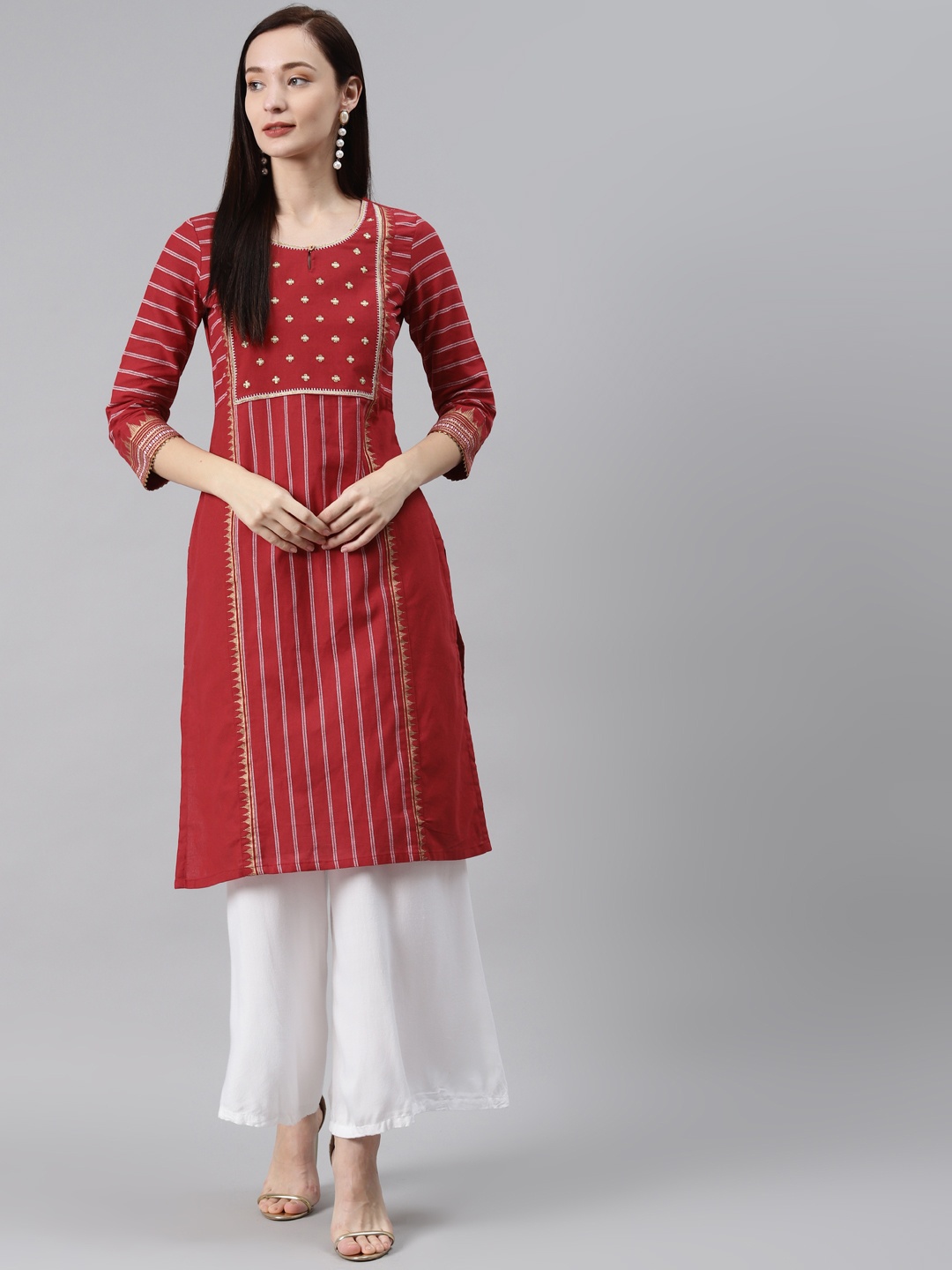 

Rangriti Women Red Printed Kurta