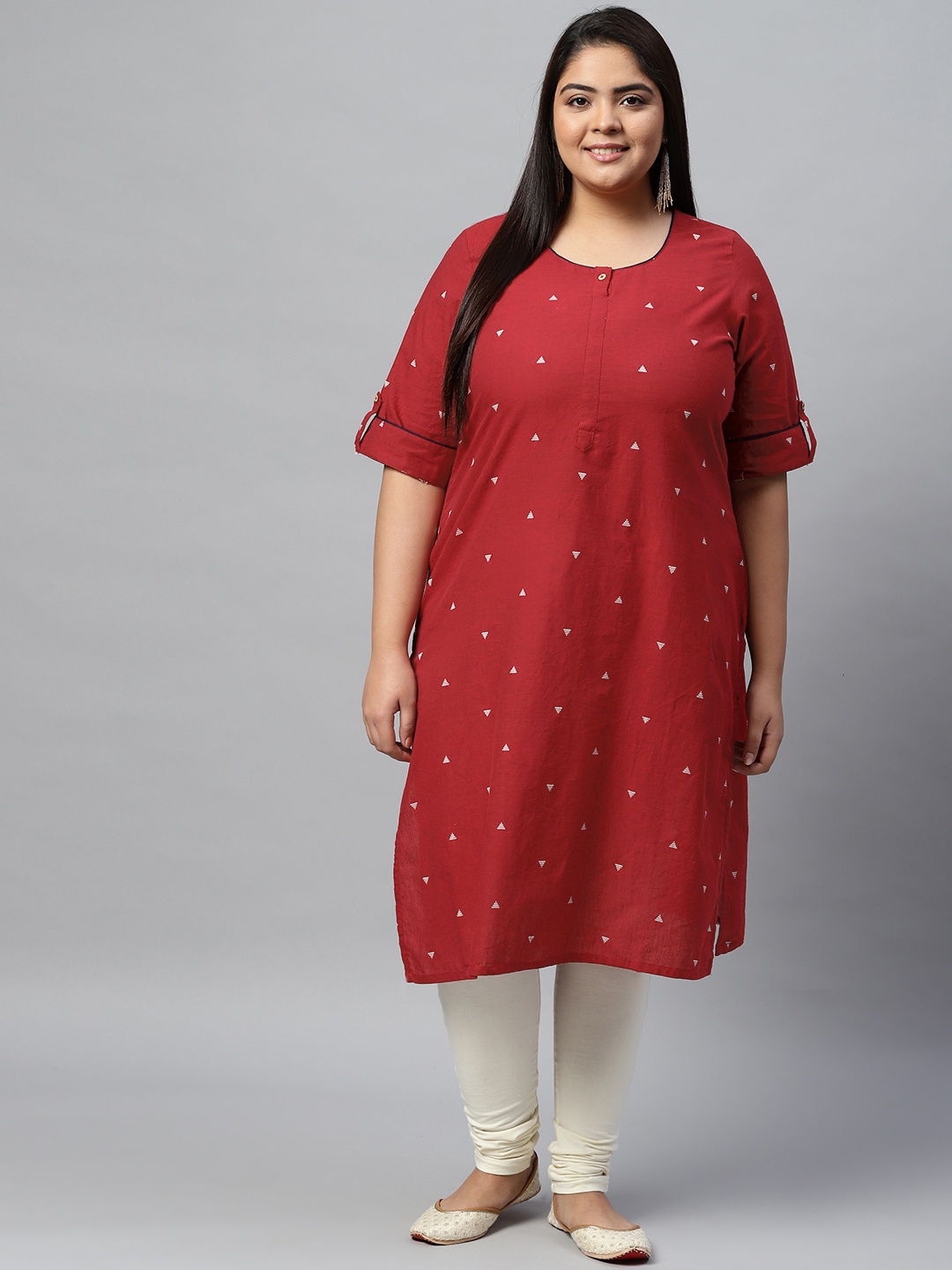 

Rangriti Women Red Thread Work Kurta