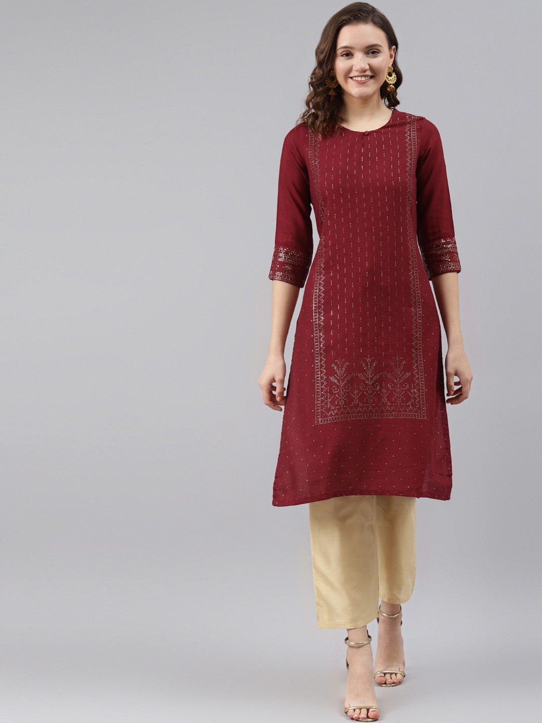 

Rangriti Women Maroon Kurta