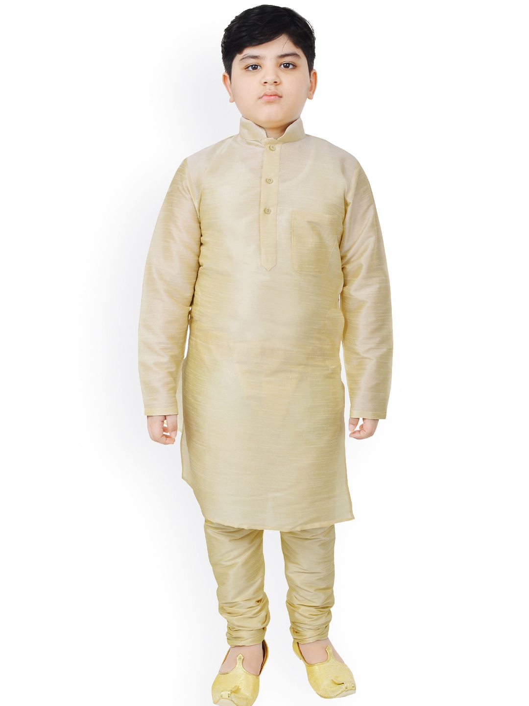 

SG YUVRAJ Boys Beige Regular Raw Silk Kurta with Pyjamas