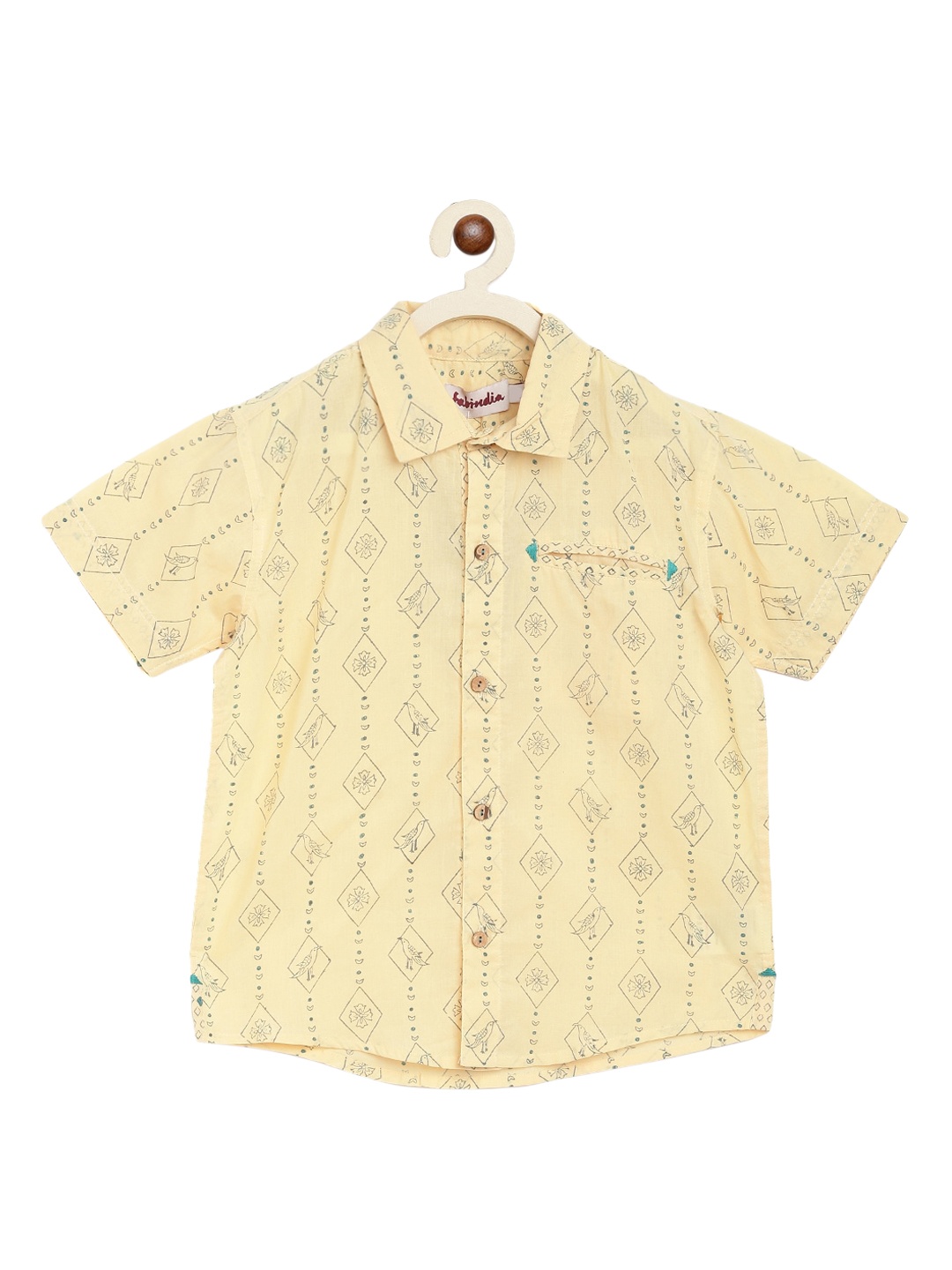 

Fabindia Boys Yellow Opaque Printed Casual Shirt