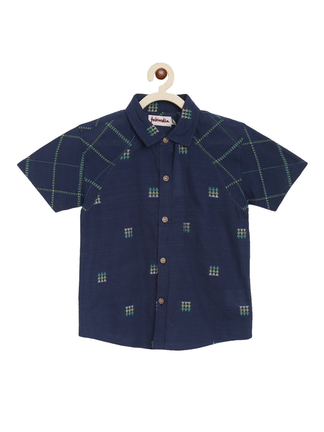 

Fabindia Boys Navy Blue Opaque Casual Shirt