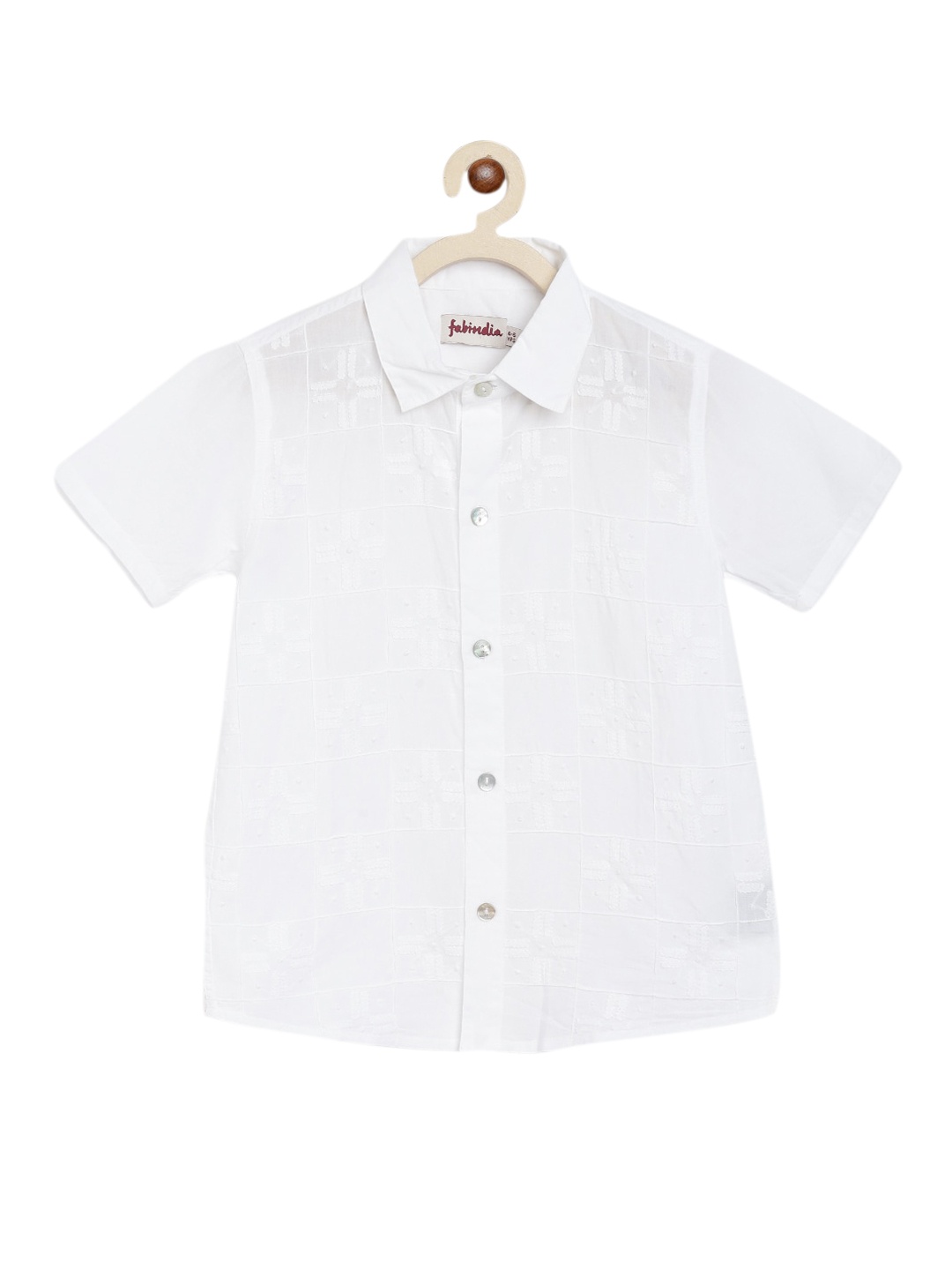 

Fabindia Boys White Solid Casual Shirt