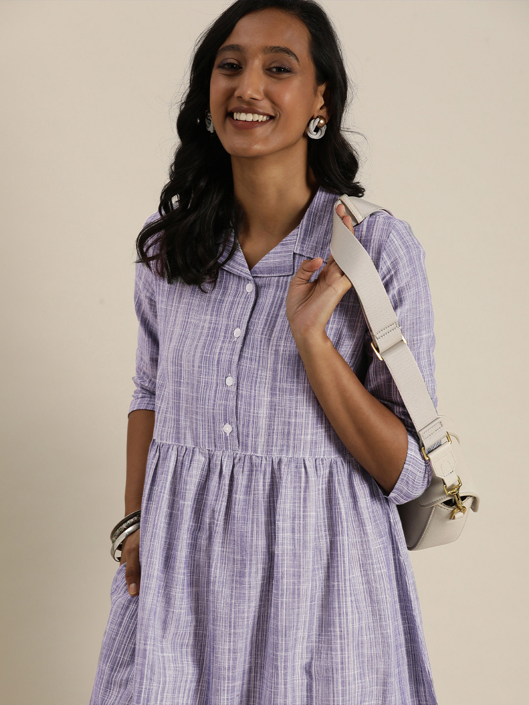 

Taavi Violet Woven Legacy Sustainable Pure Cotton Dress