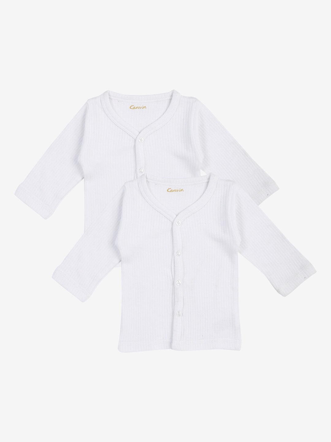 

Kanvin Boys Pack Of 2 White Ribbed Thermal Tops