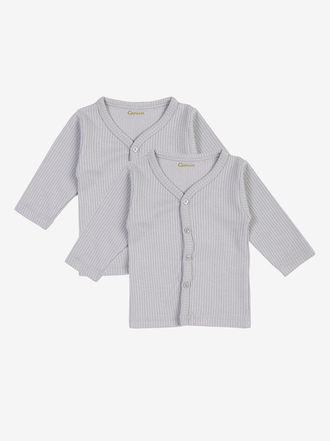 

Kanvin Boys Pack Of 2 Grey Ribbed Thermal Tops
