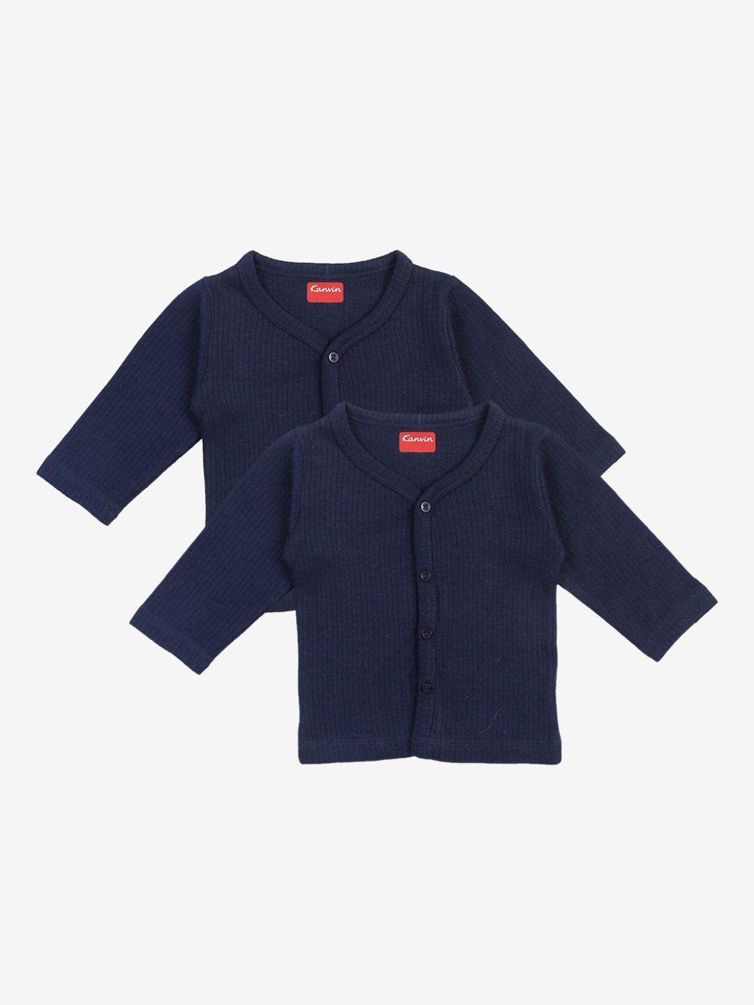 

Kanvin Boys Pack Of 2 Navy Blue Ribbed Thermal Tops