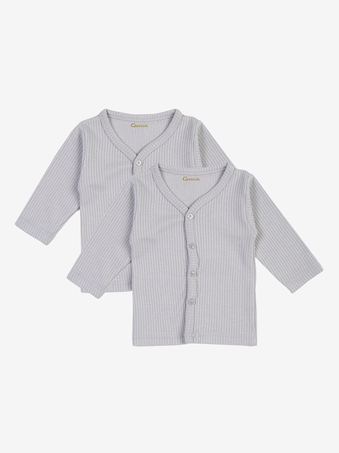 

Kanvin Boys Grey Pack of 2 Solid Thermal Tops