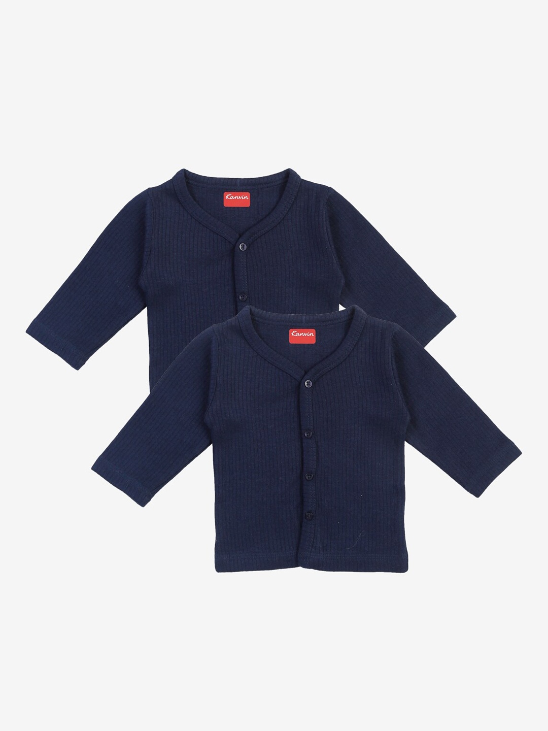

Kanvin Pack Of 2 Boys Navy Blue Cotton Thermal Tops