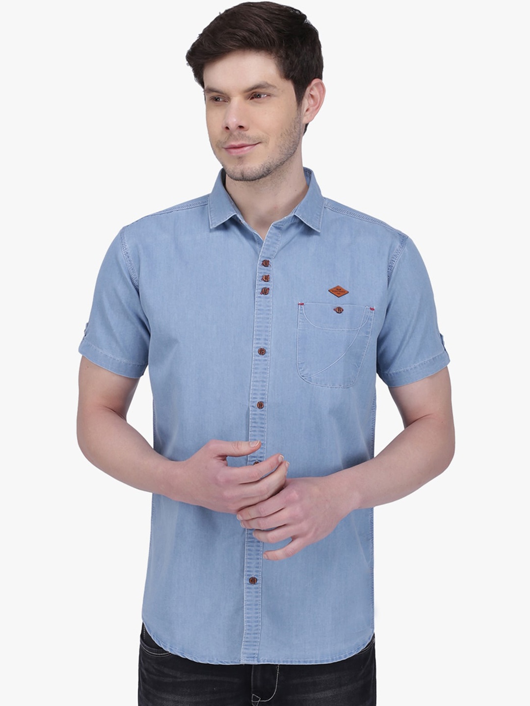 

Kuons Avenue Men Blue Smart Slim Fit Opaque Cotton Casual Shirt