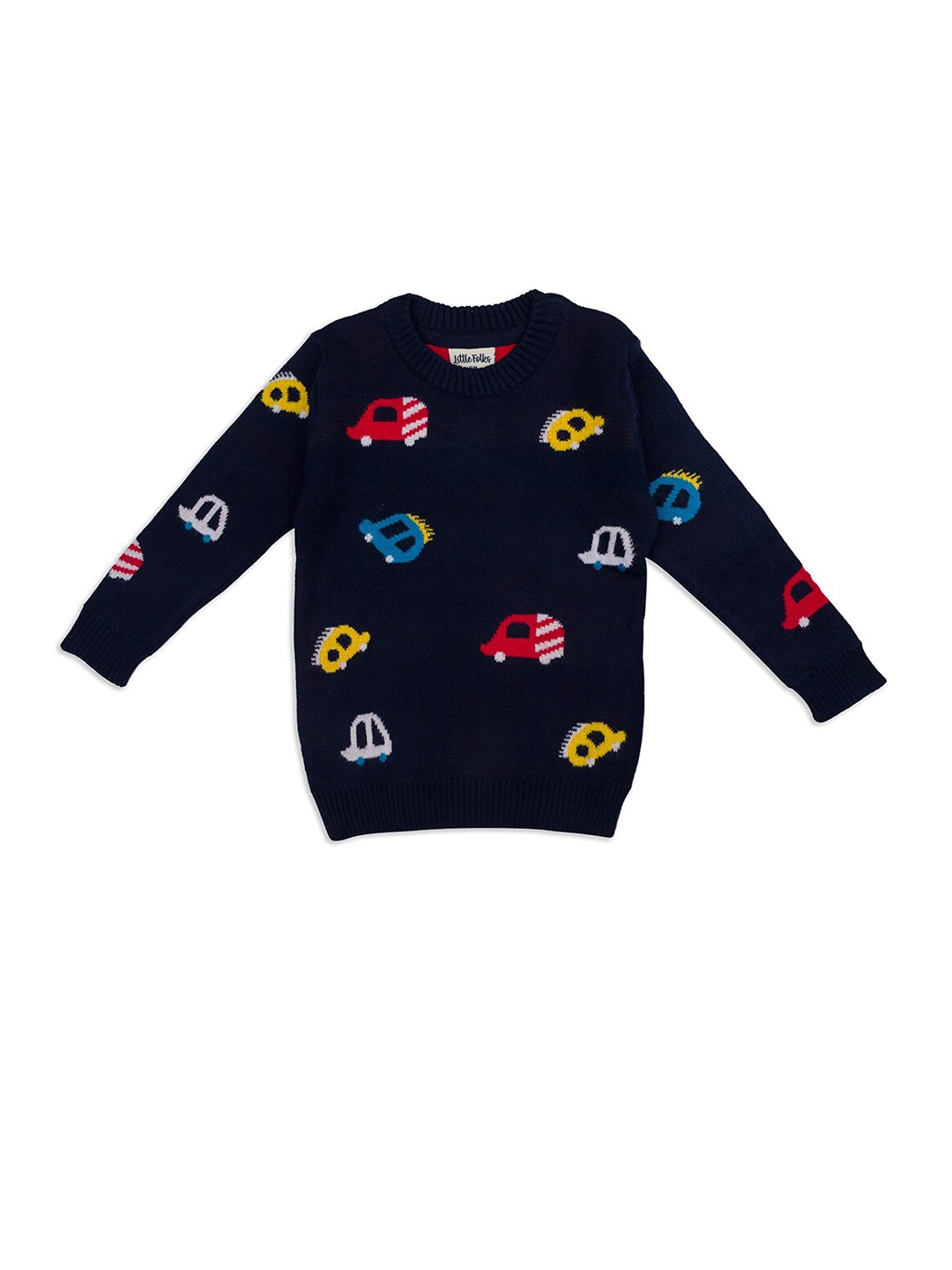 

Little Folks Unisex Kids Navy Blue & Red Printed Pullover