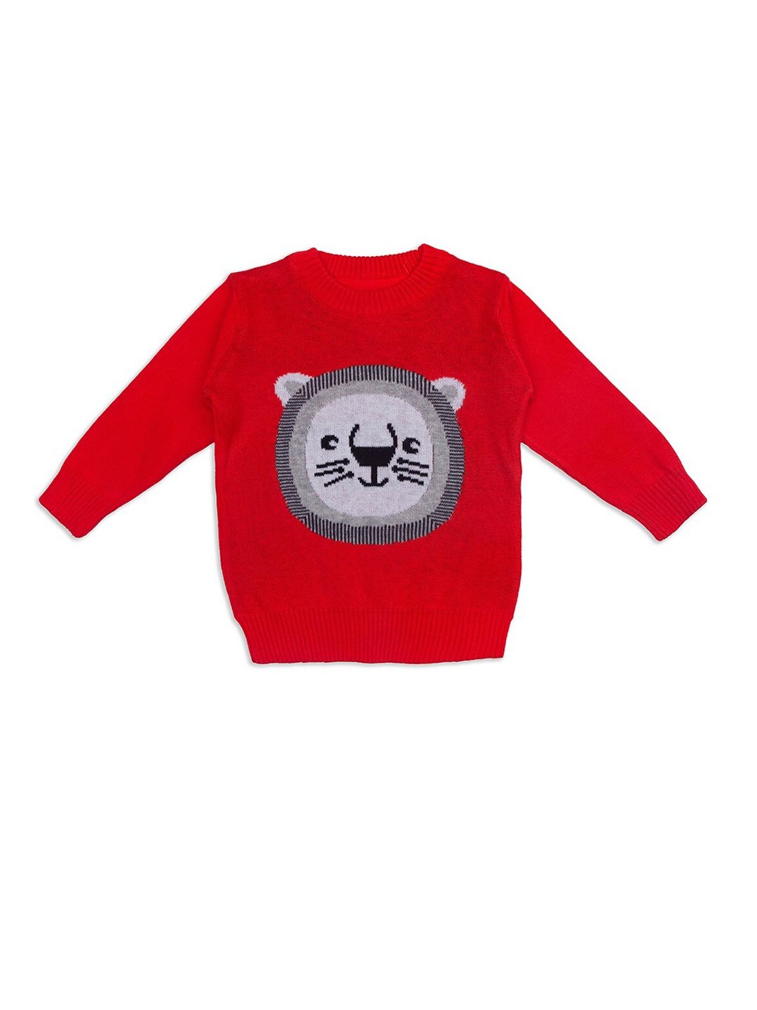 

Little Folks Unisex Kids Red Printed Pullover