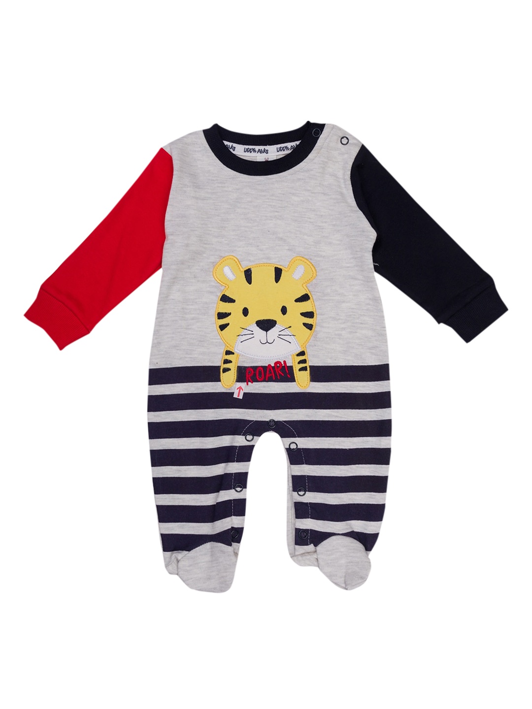 

Little Folks Infant Kids Grey & Black Pure Cotton Rompers