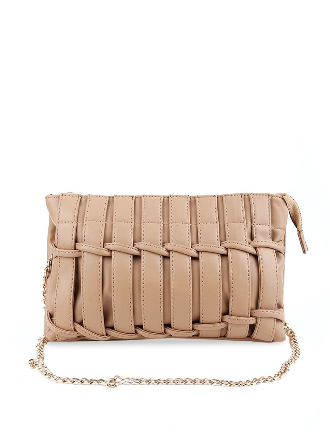 

ODETTE Beige Leather Structured Sling Bag