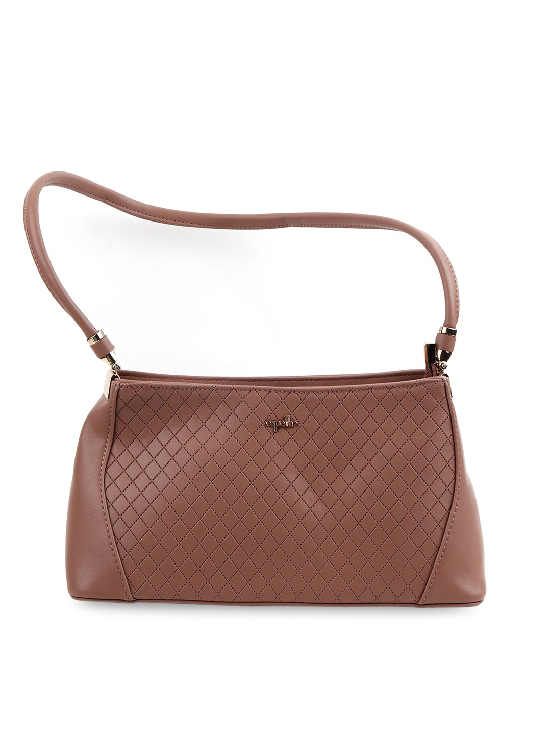 

ODETTE Brown Leather Structured Handheld Bag