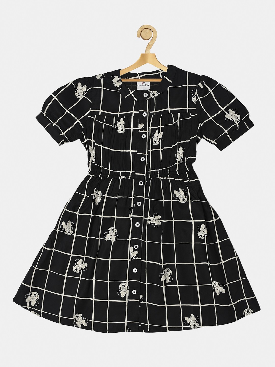 

Creative Kids Girls Black Minnie Mouse Printed Dress