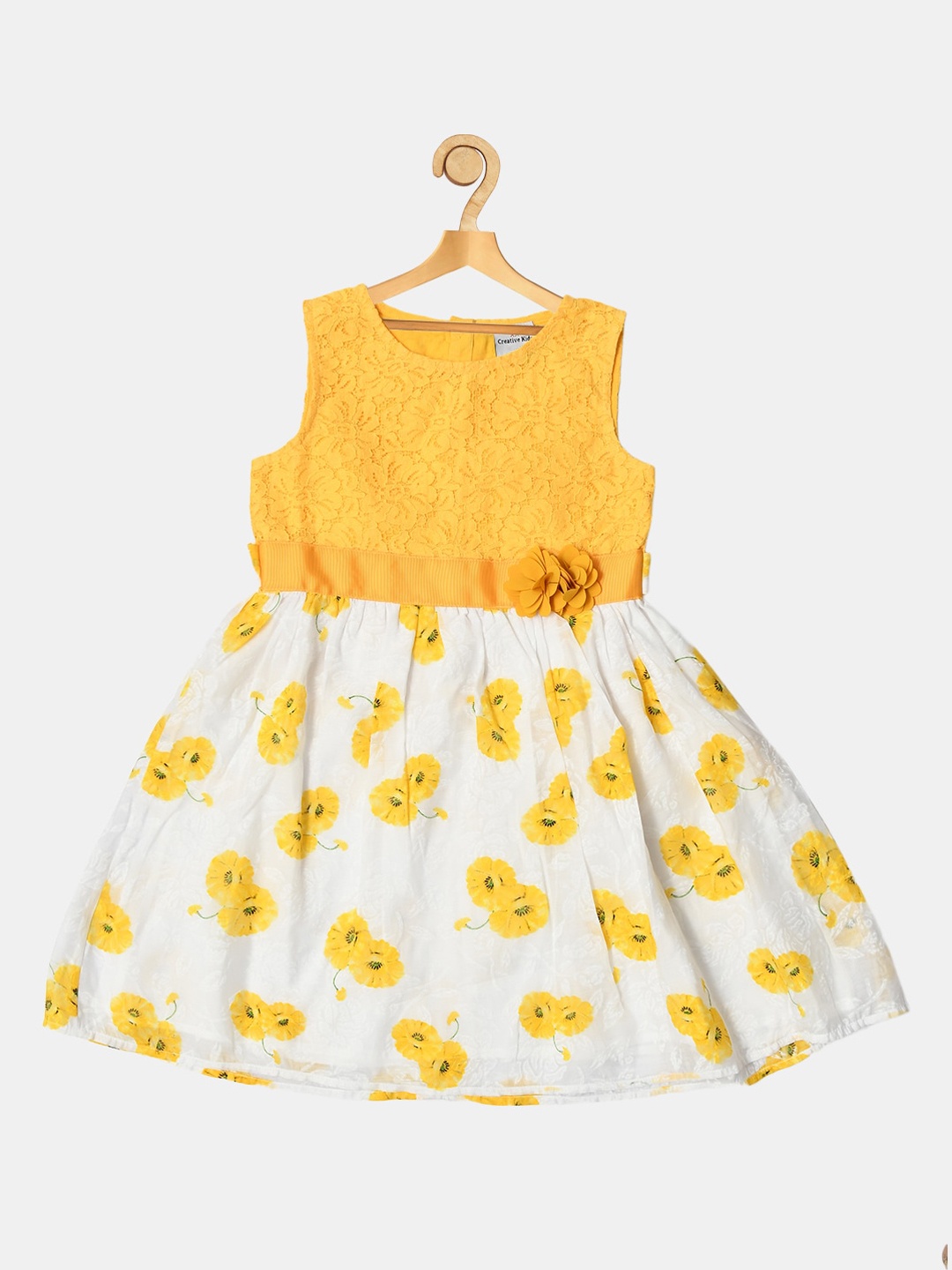 

Creative Kids Yellow & White Floral Dress