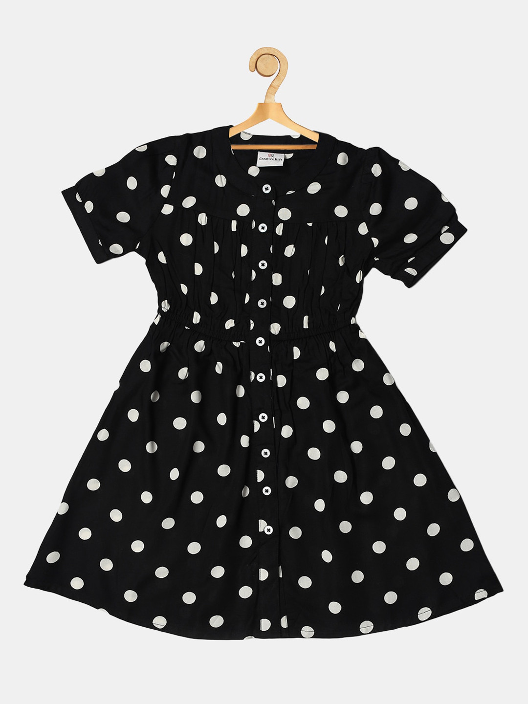 

Creative Kids Girls Black Polka Dress