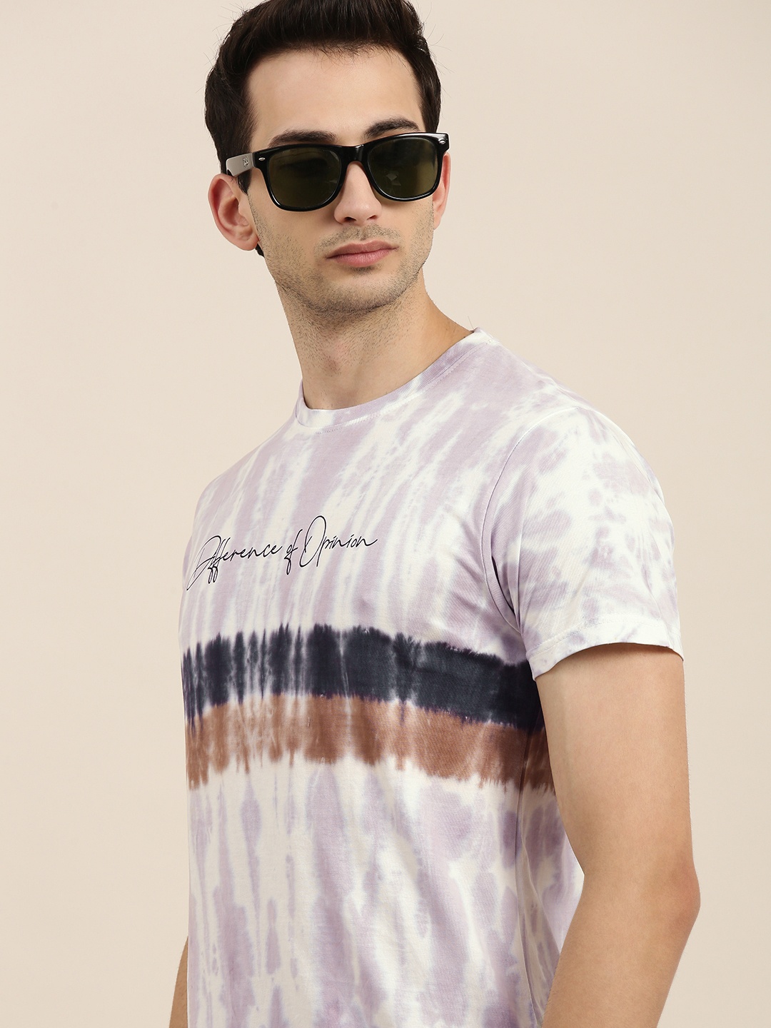 

Difference of Opinion Men Multicoloured Tie and Dye Dyed Pure Cotton T-shirt, Multi