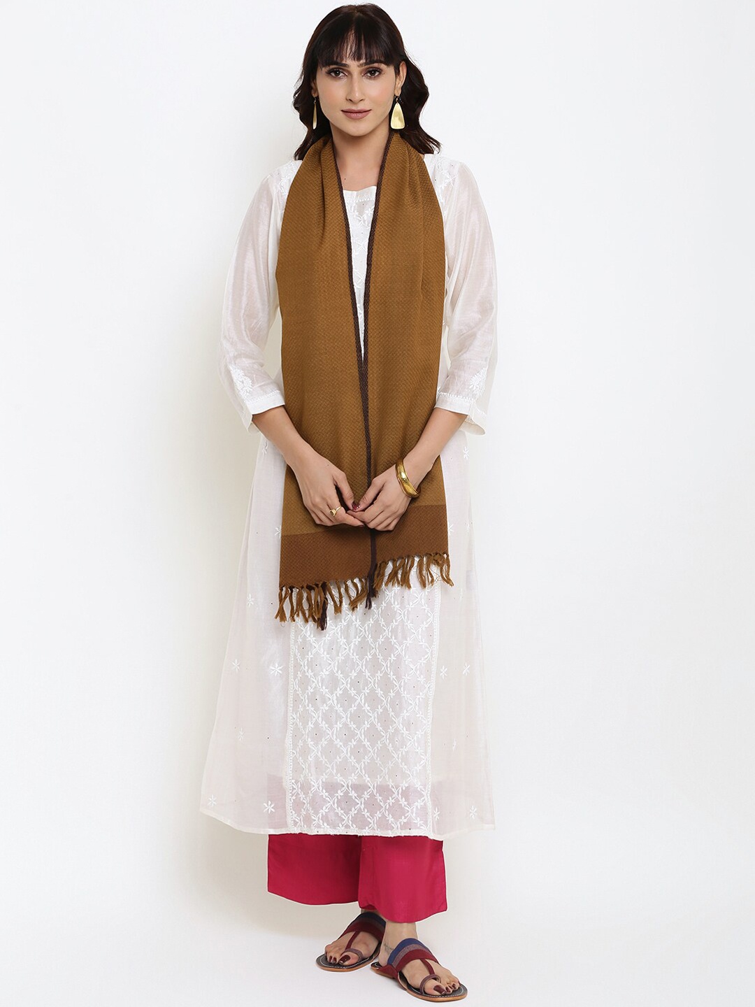 

Fabindia Brown Woven Wool Muffler