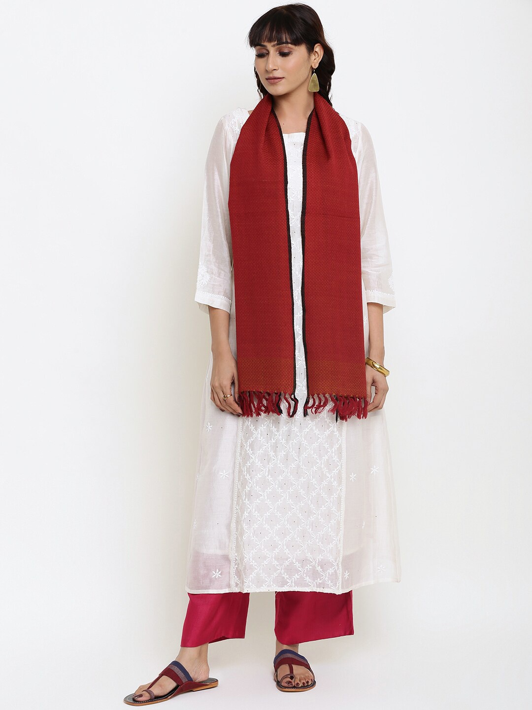 

Fabindia Women Rust Solid Muffler