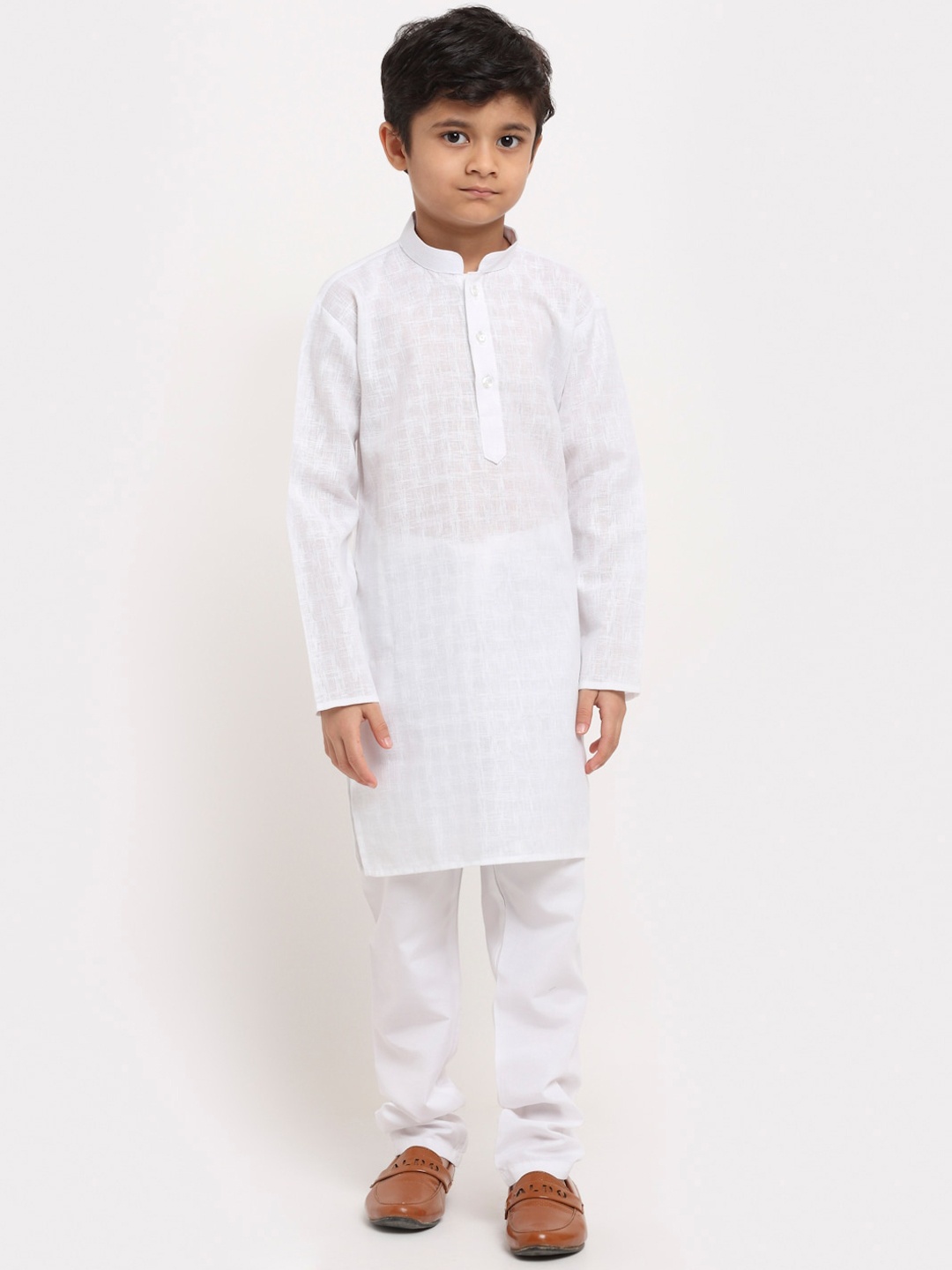 

KRAFT INDIA Boys White Regular Pure Cotton Kurta with Pyjamas