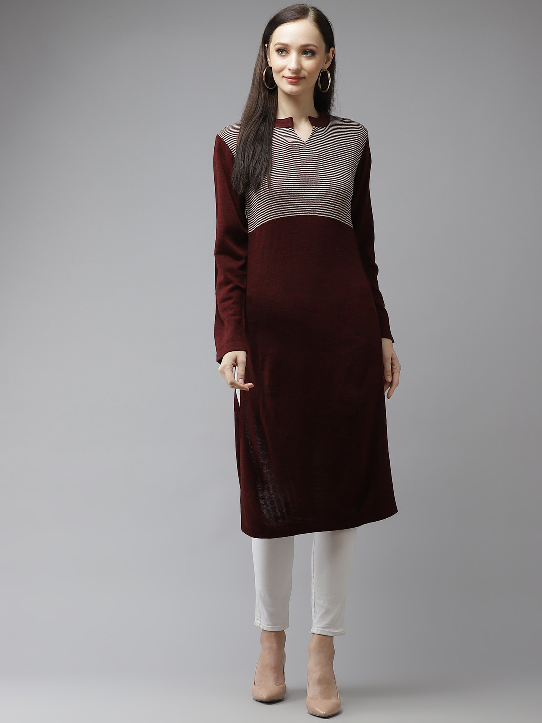

Cayman Women Coffee Brown Yoke Design Kurta