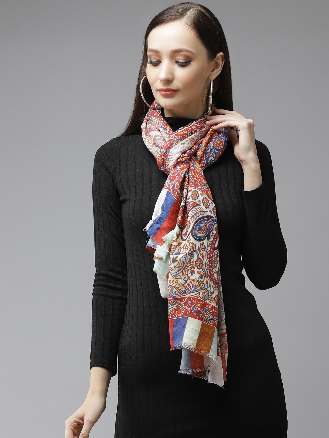 

Cayman Women Maroon & Multicoloured Printed Stole