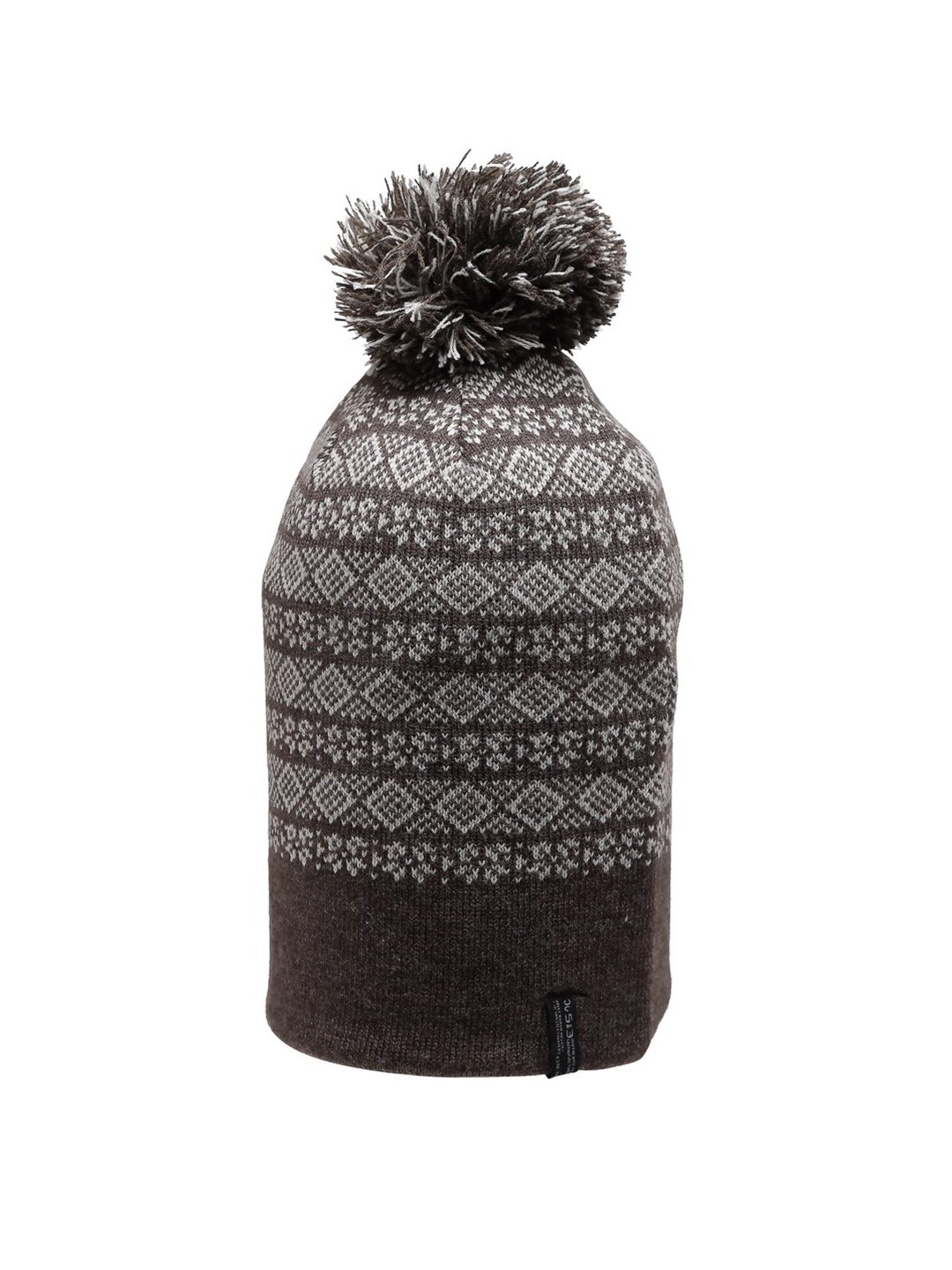 

513 Women Coffee Brown & Off White Beanie