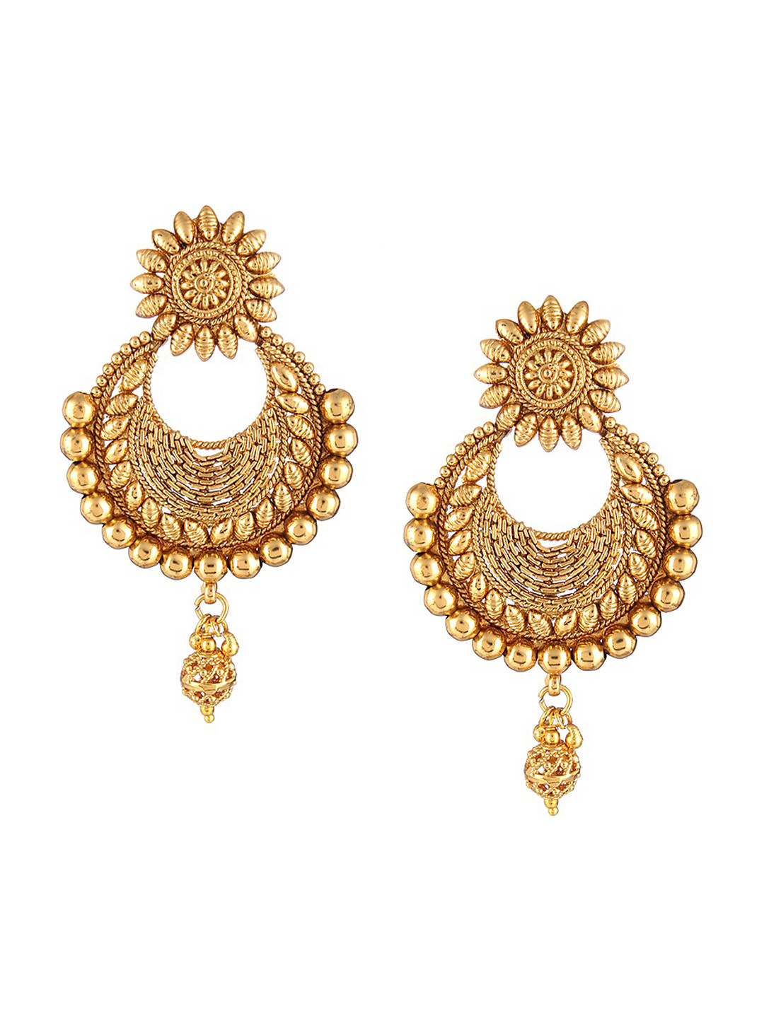 

Adwitiya Collection Gold-Toned Classic Drop Earrings