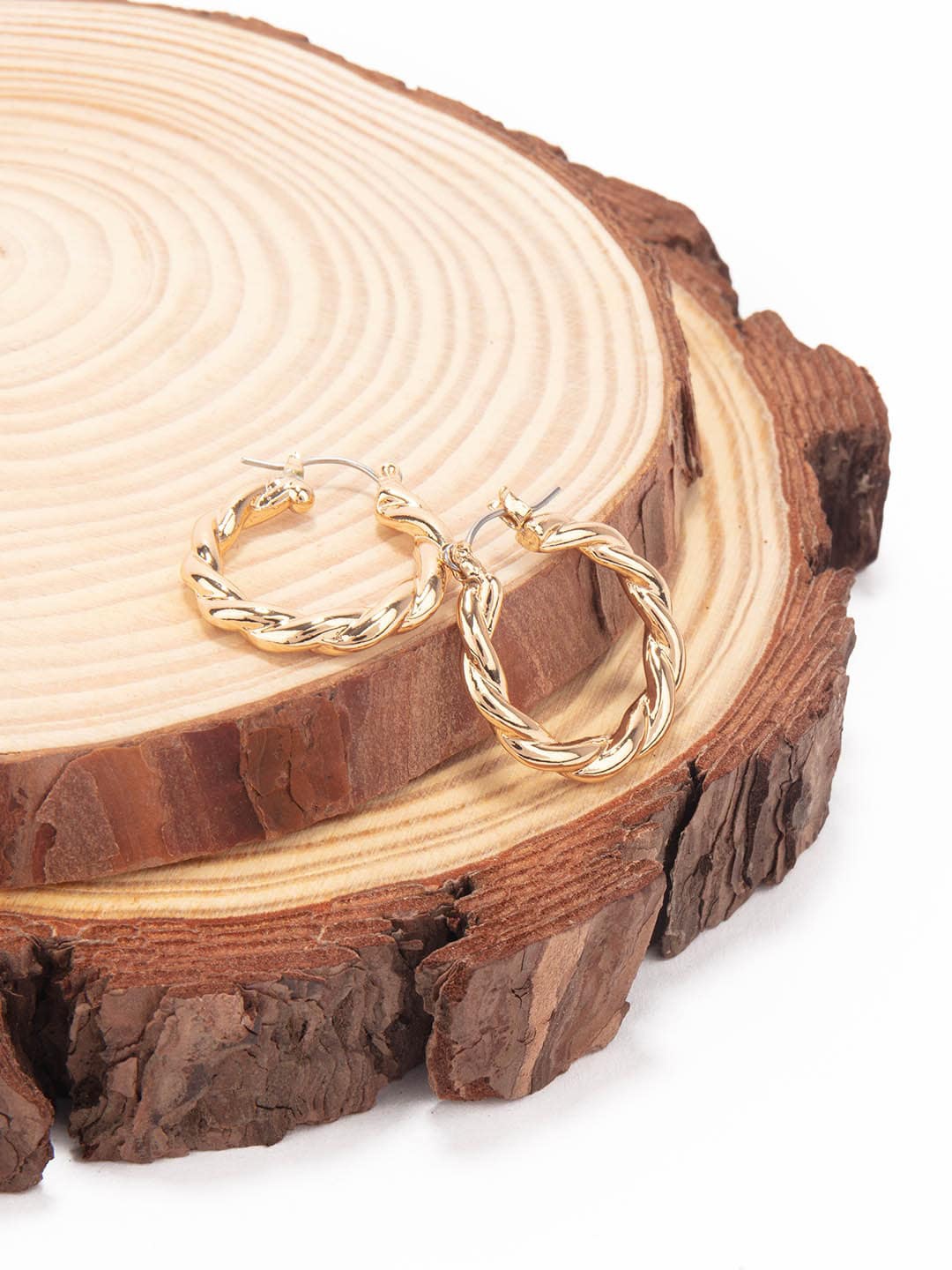 

Lilly & sparkle Gold-Toned Circular Half Hoop Earrings