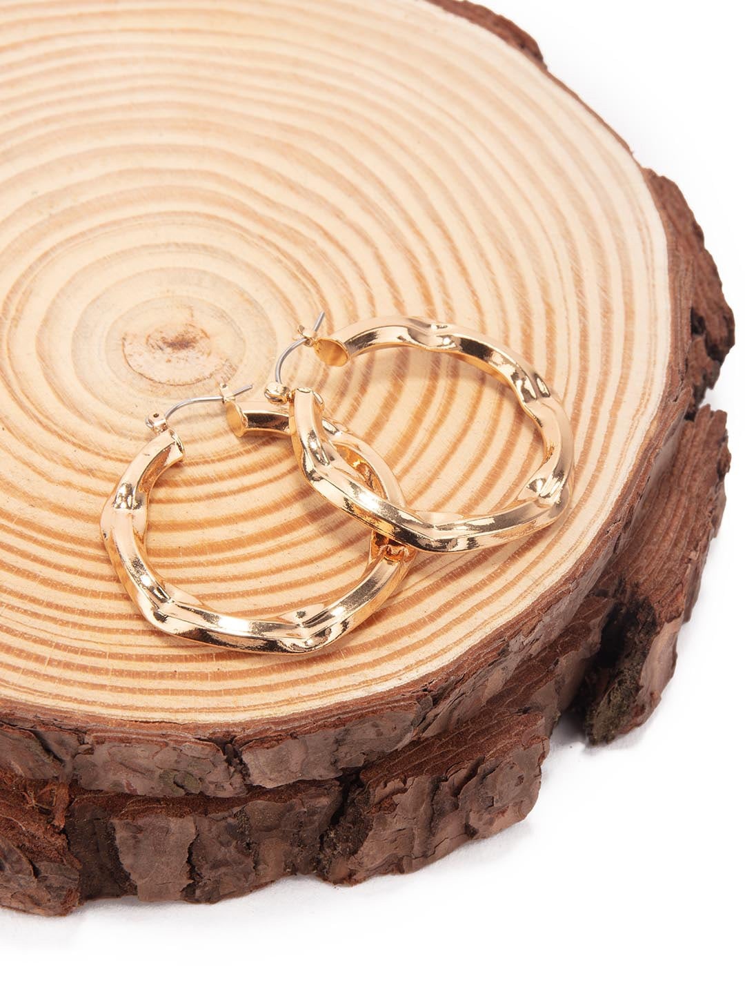 

Lilly & sparkle Gold-Plated Gold-Toned Contemporary Hoop Earrings