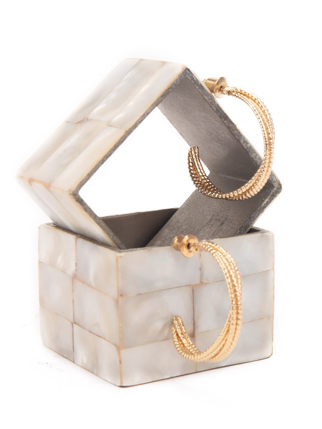 

Lilly & sparkle Gold Plated Gold-Toned Contemporary Half Hoop Earrings