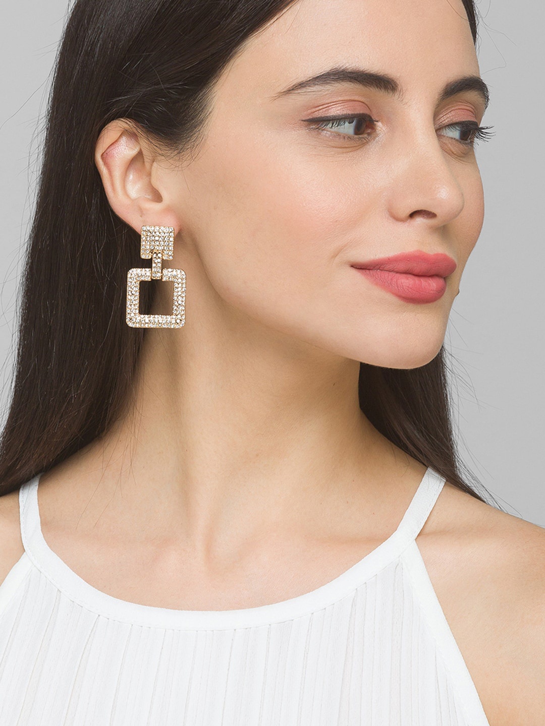 

Lilly & sparkle Gold-Plated Gold-Toned Contemporary Drop Earrings