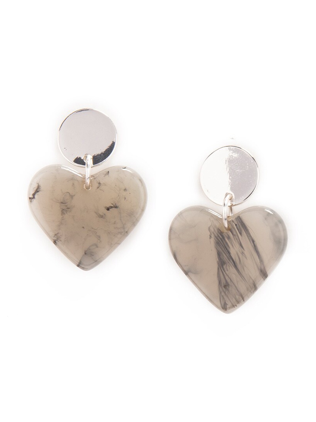 

Lilly & sparkle Off White & Black Heart Shaped Drop Earrings