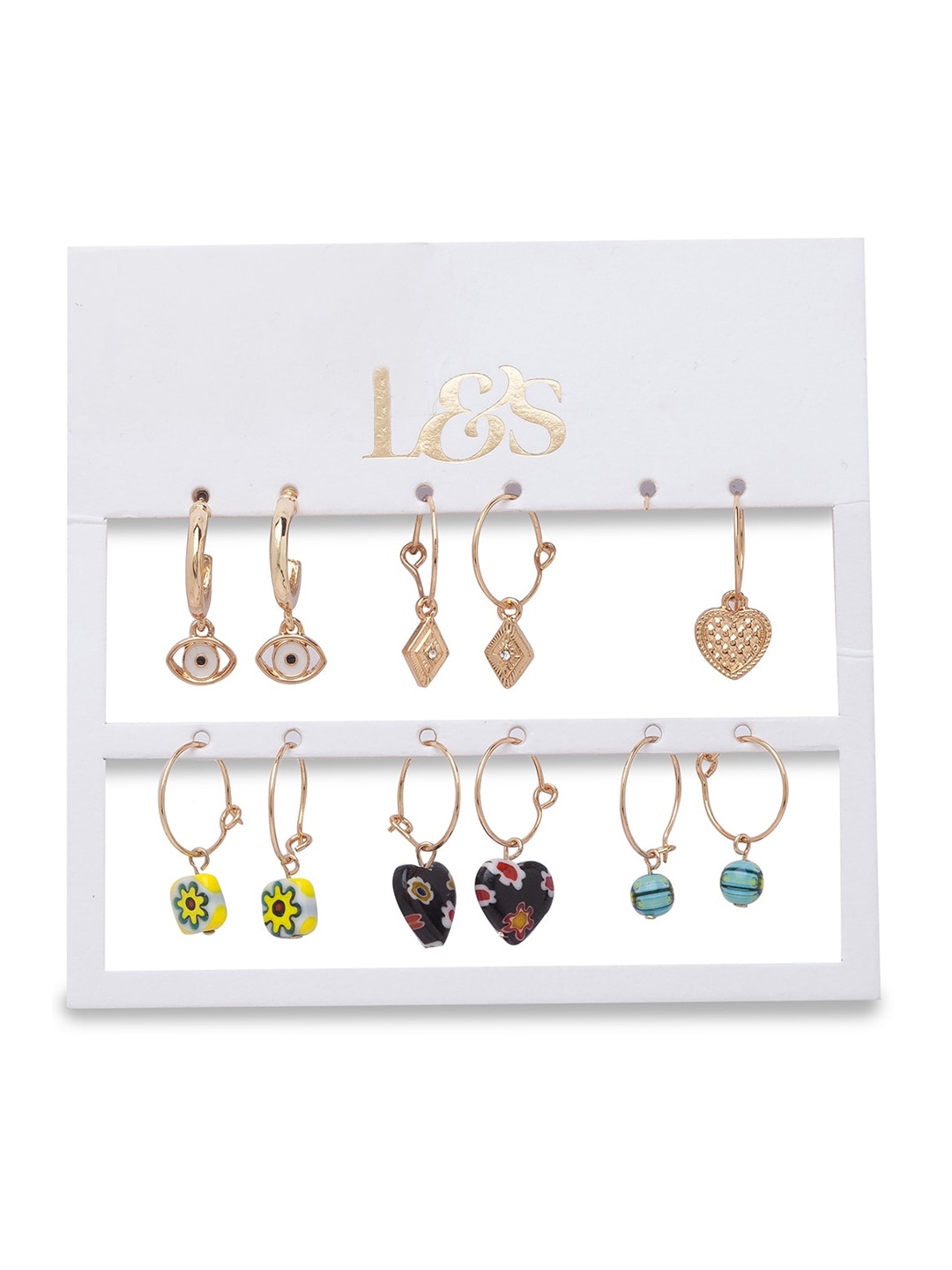 

Lilly & sparkle Set of 6 Gold-Plated Contemporary Drop Earrings