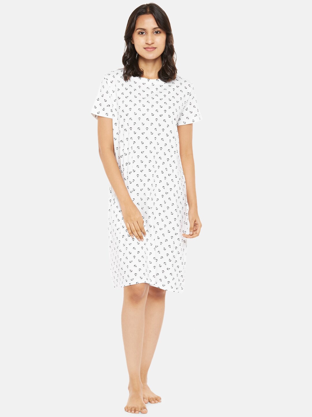 

People Women White Printed Nightdress