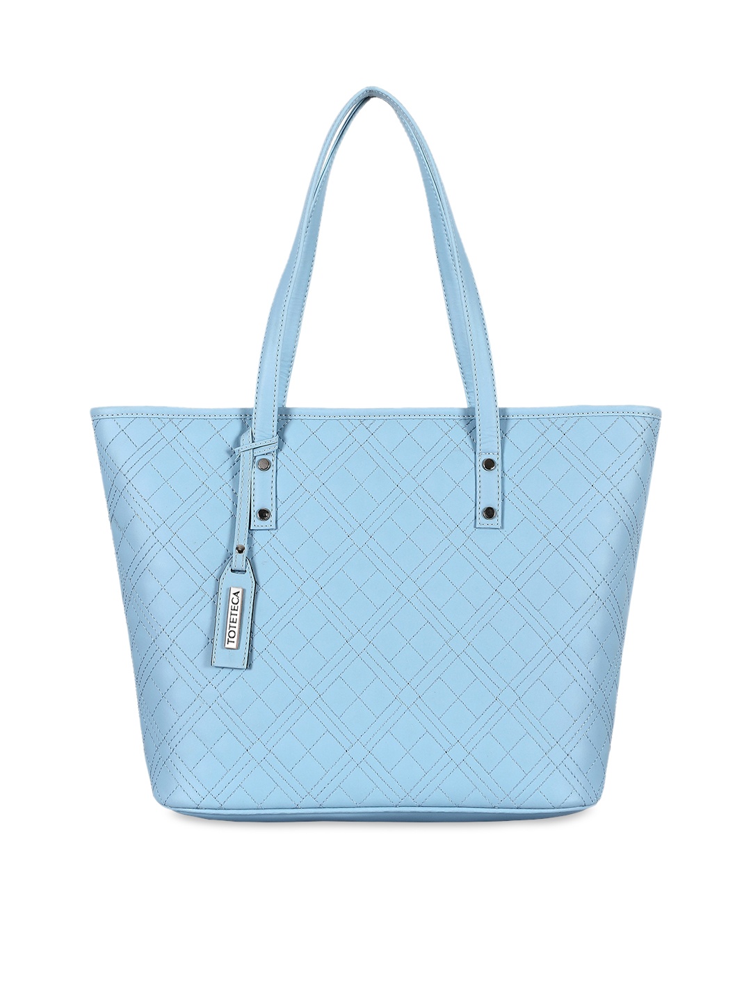 

Toteteca Blue Textured PU Structured Shoulder Bag with Quilted