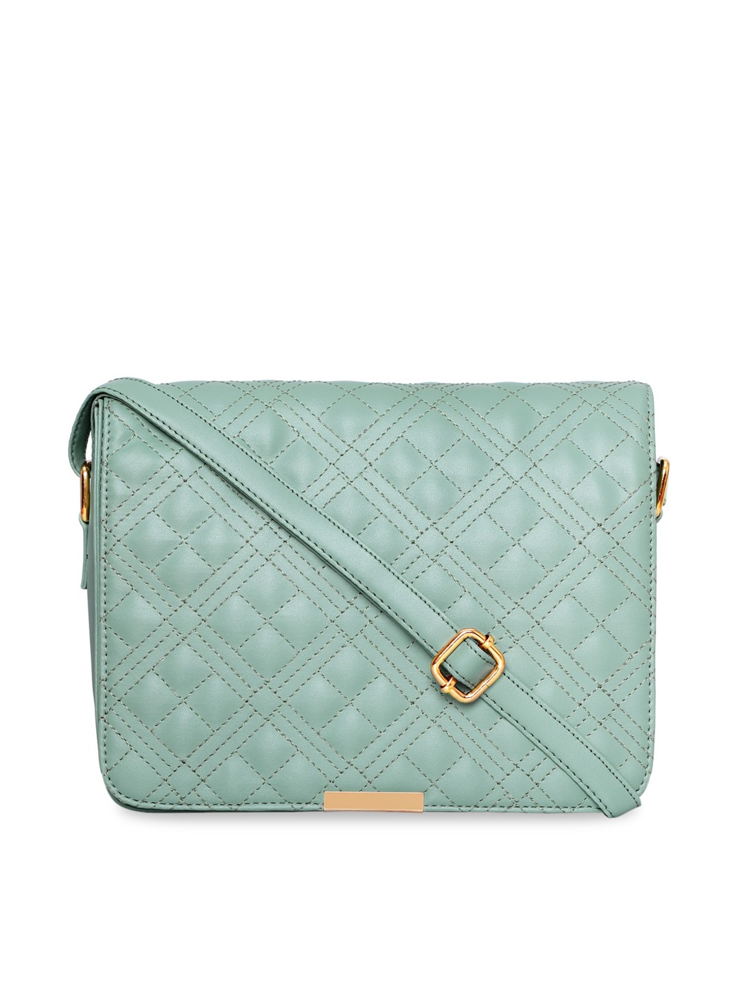 

Toteteca Green Textured PU Structured Sling Bag