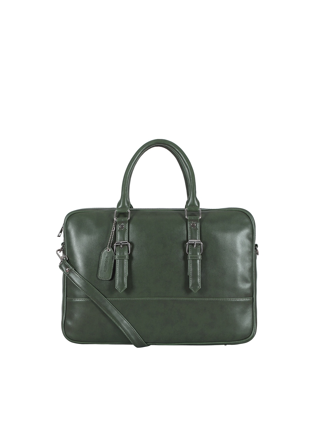 

Toteteca Unisex Green Textured PU Laptop Bag