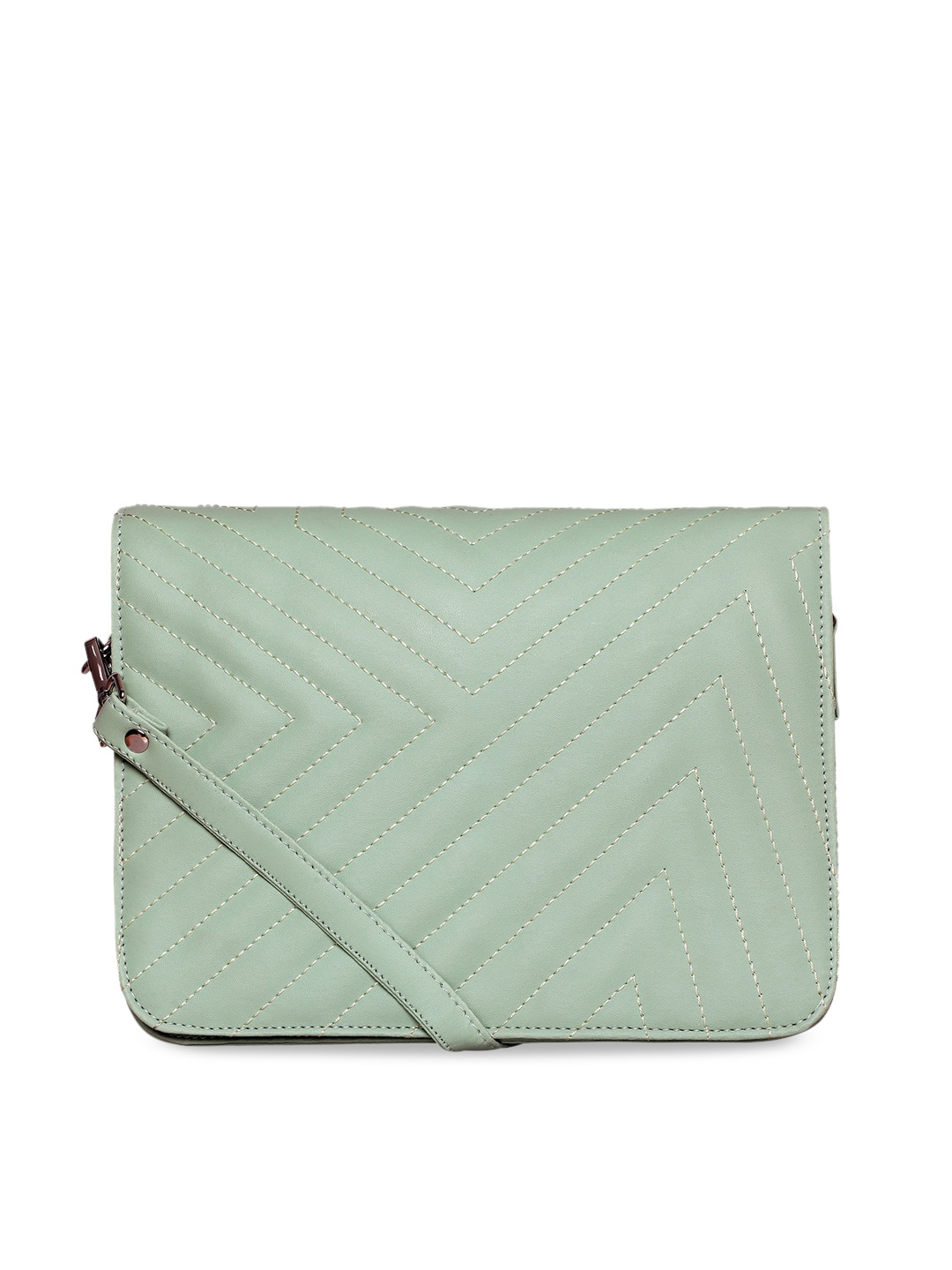 

Toteteca Green Textured PU Shopper Sling Bag with Quilted