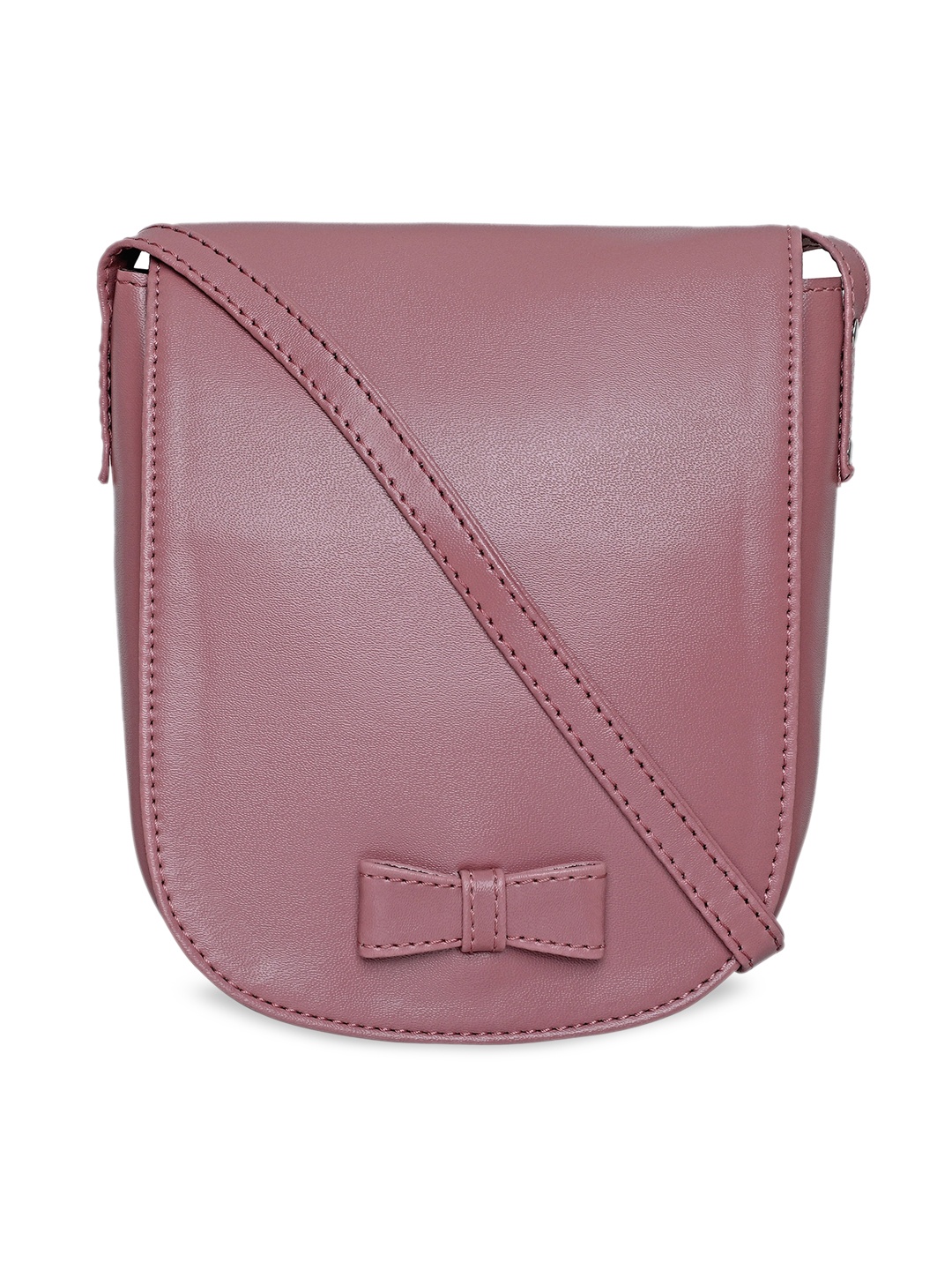 

Toteteca Mauve PU Structured Sling Bag with Bow Detail