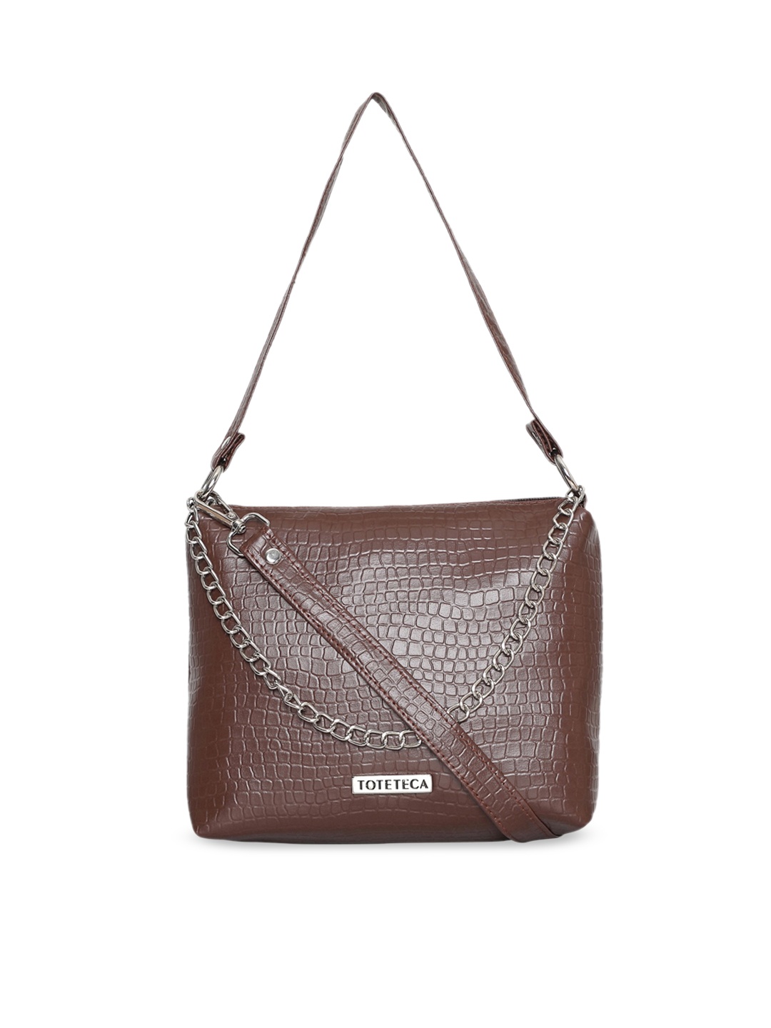 

Toteteca Brown Textured Structured Sling Bag