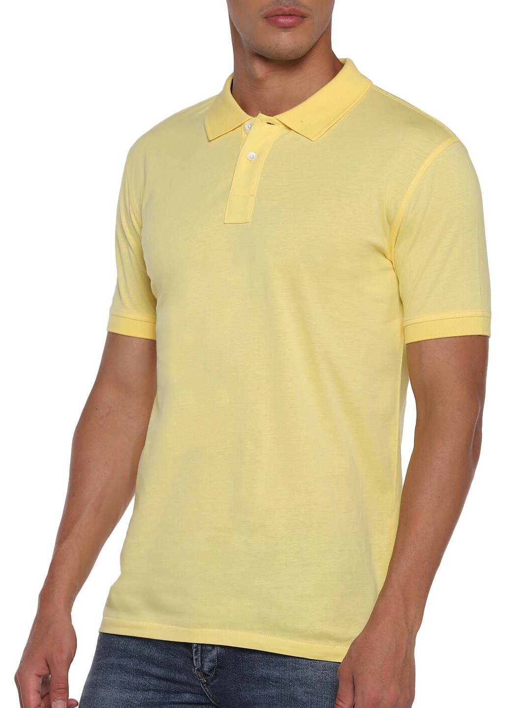 

PS By Paul Smith Men Yellow Solid Polo Collar Organic Cotton T-shirt