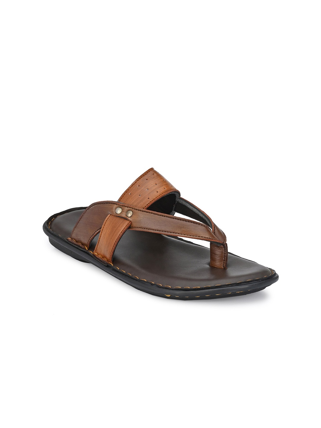 

Provogue Men Brown & Tan Solid Casual Comfort Sandals