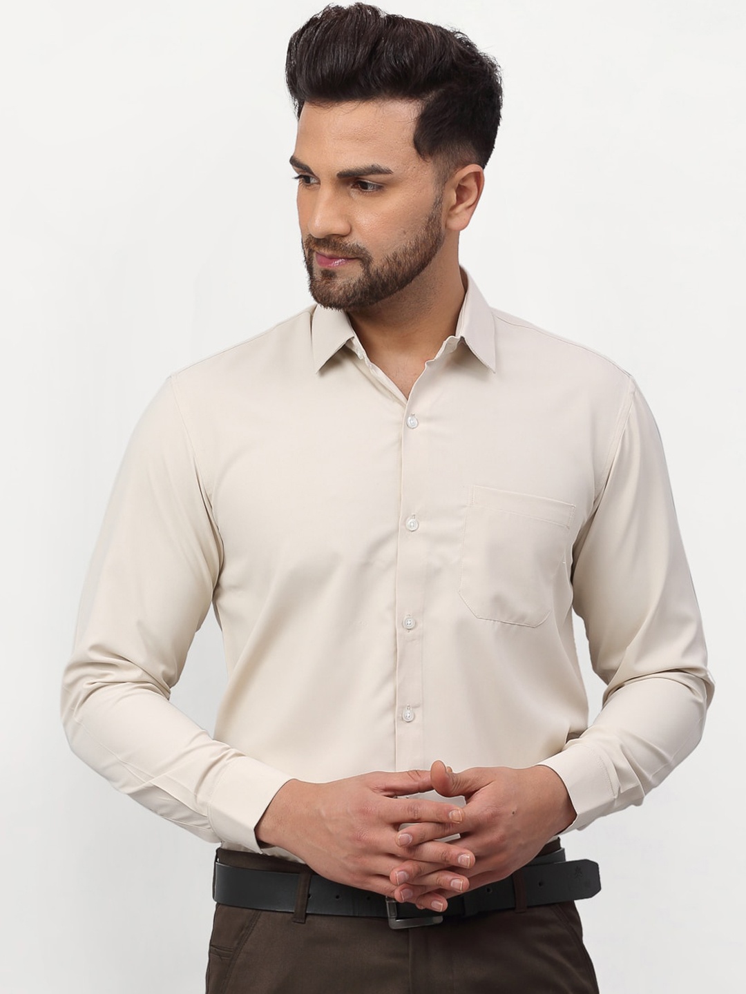 

JAINISH Men Beige Classic Opaque Formal Shirt