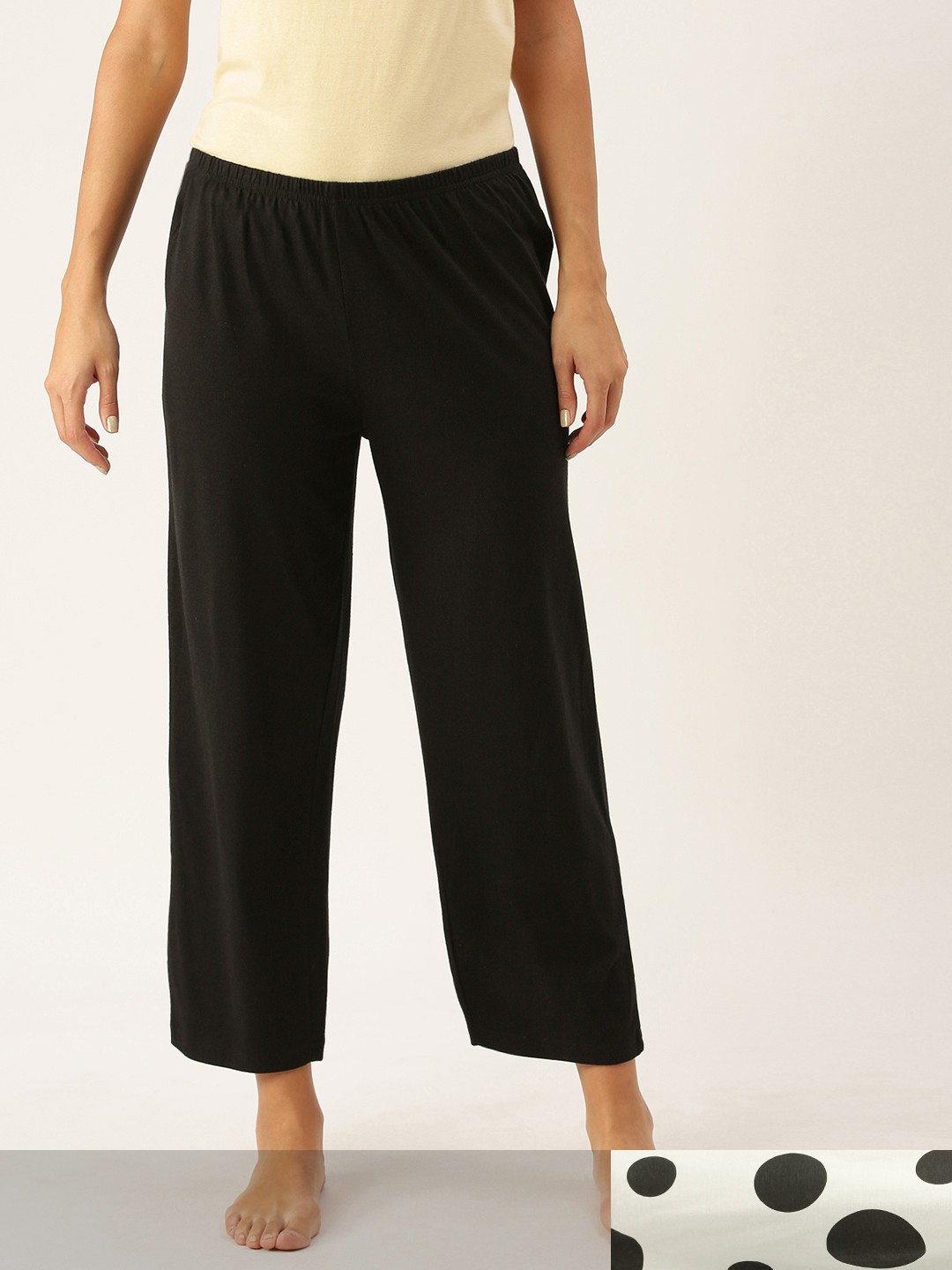 

GALYPSO Women Black & White Pack of 2 Lounge Pants